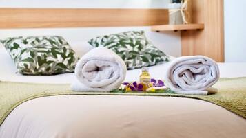 Individually decorated, desk, laptop workspace, blackout curtains