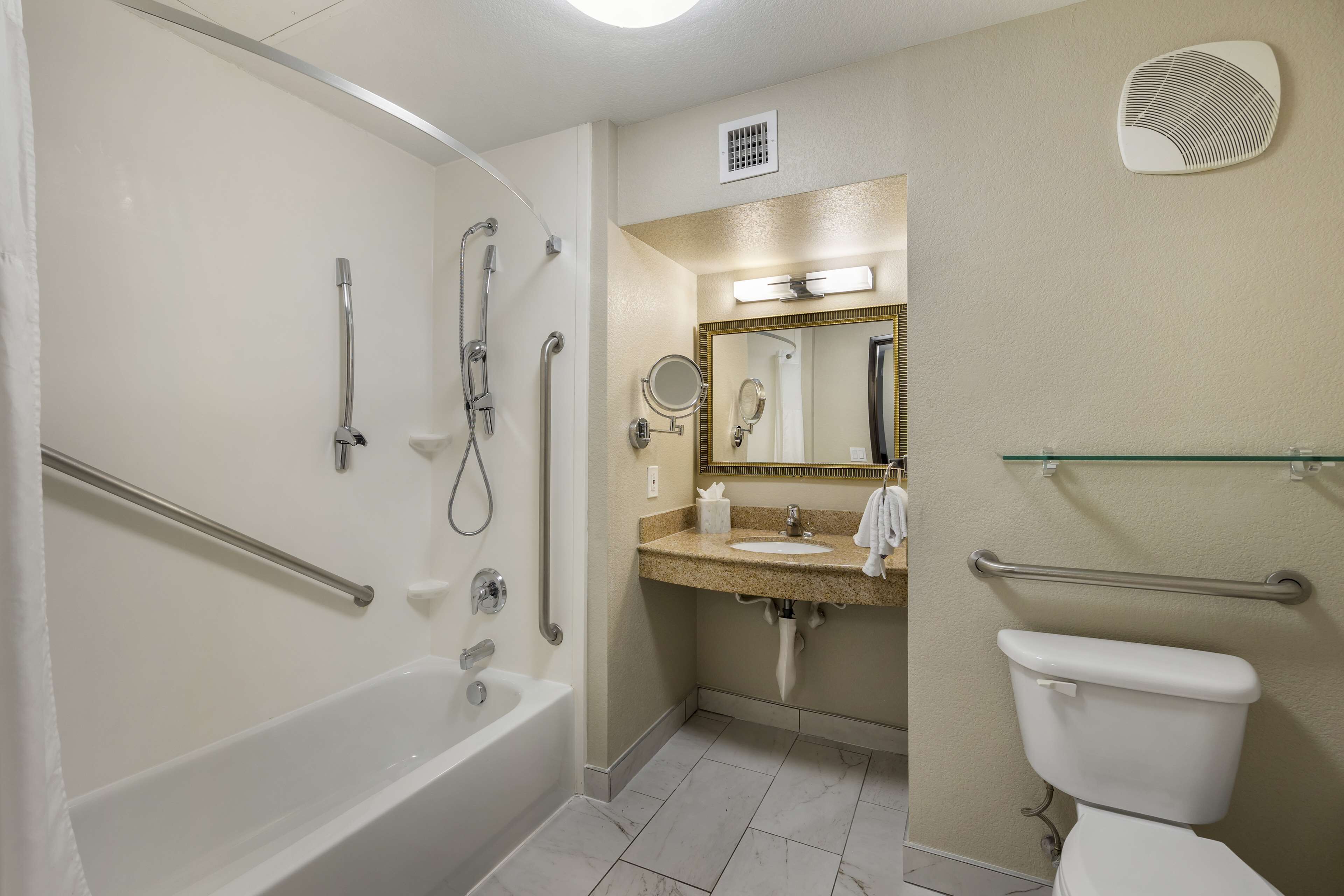 free toiletries, hair dryer, towels, soap