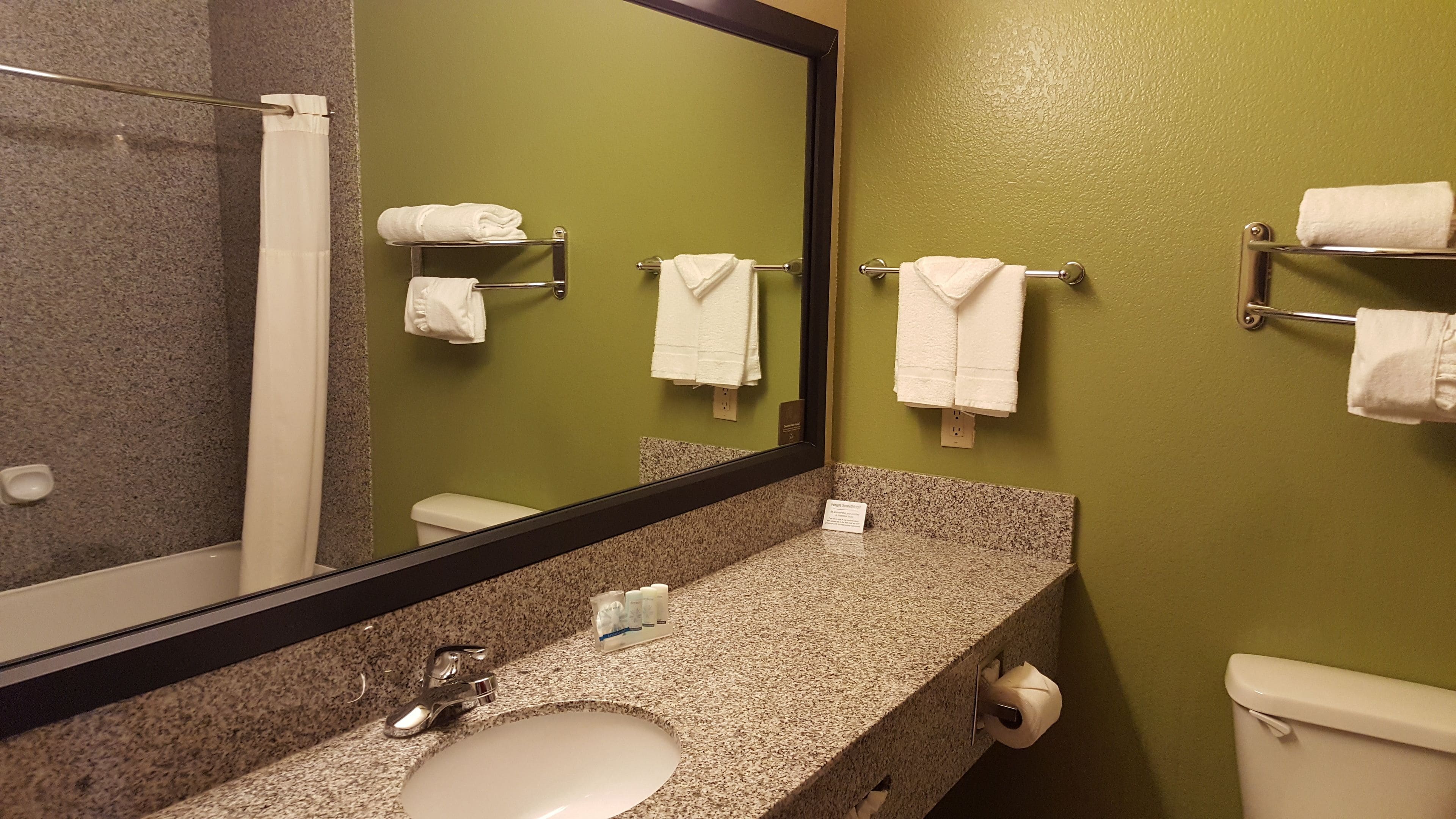 free toiletries, hair dryer, towels, soap