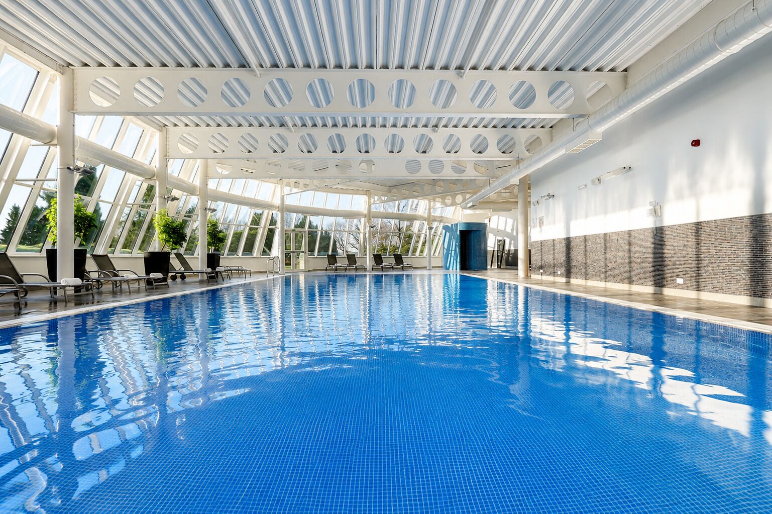 Indoor pool, sun loungers