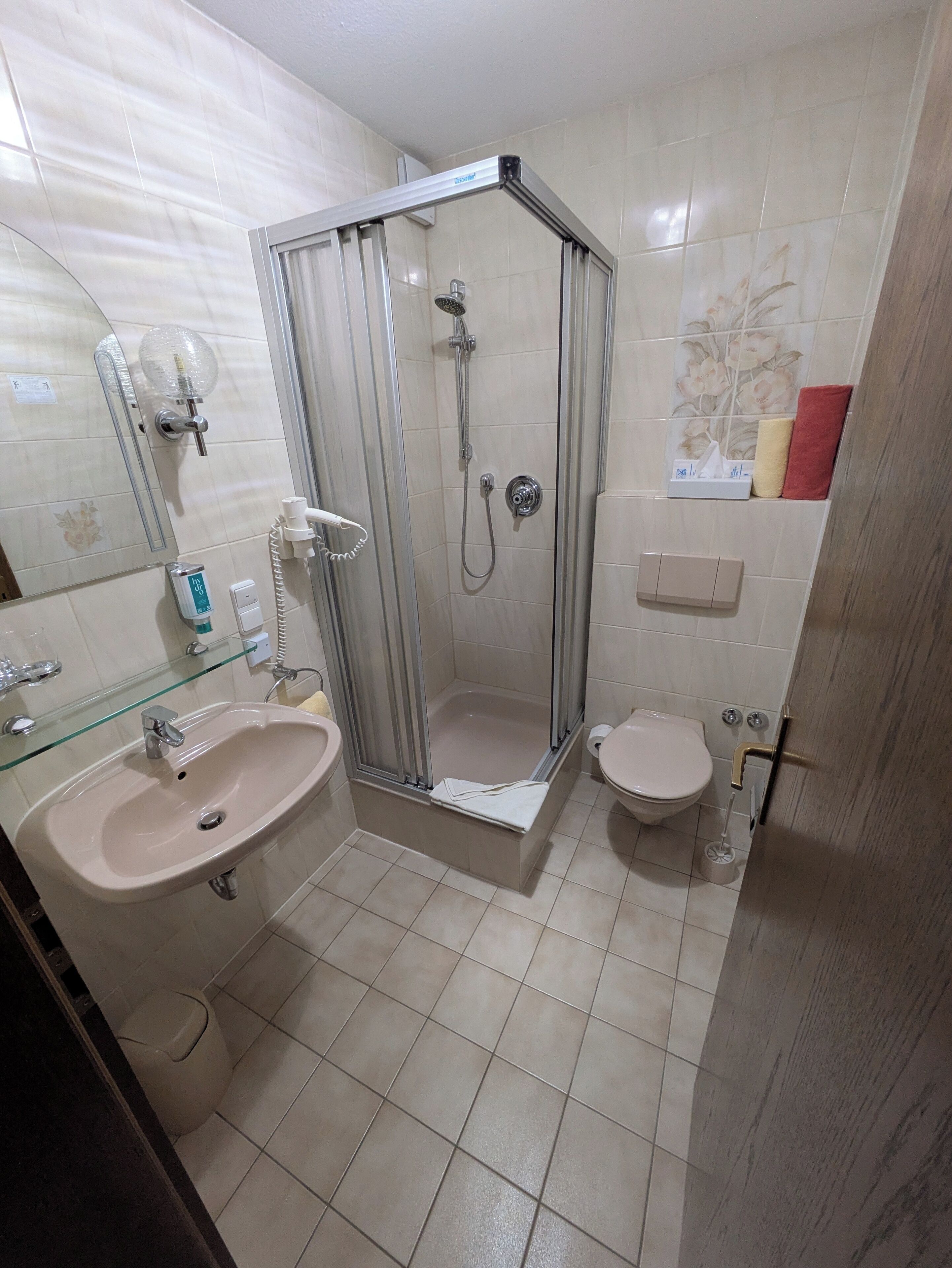 budget double room with air conditioning | bathroom | hair dryer, towels
