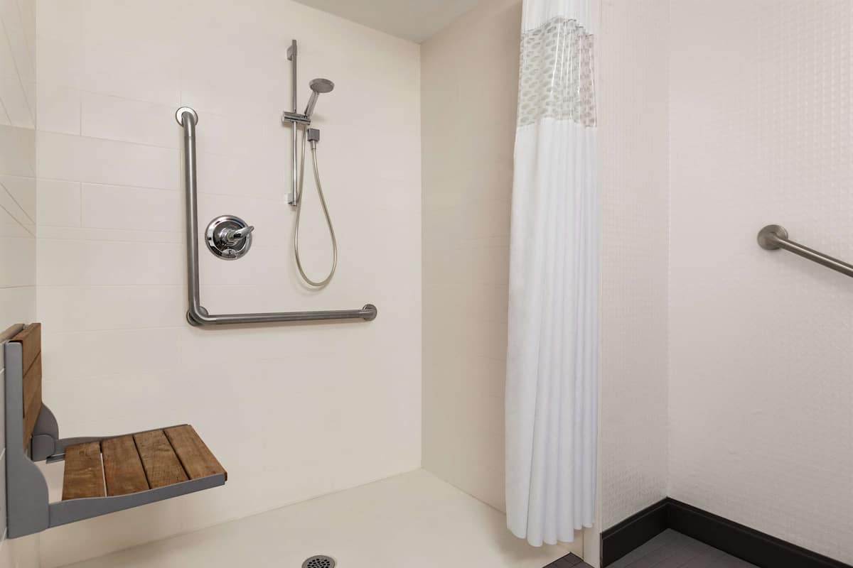 room, 2 queen beds, accessible, non smoking (roll-in shower) | bathroom | free toiletries, hair dryer, towels, soap