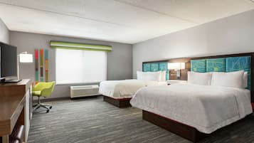 Hypo-allergenic bedding, desk, laptop workspace, iron/ironing board