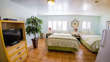Standard Room, 2 Queen Beds, Kitchenette | Premium bedding, iron/ironing board, cribs/infant beds, rollaway beds