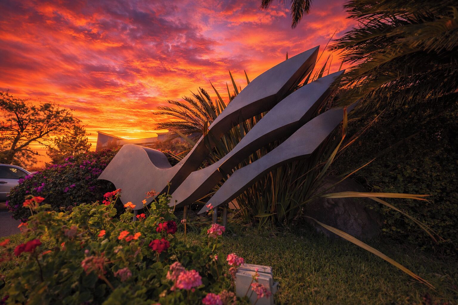 Vista frontal de la propiedad