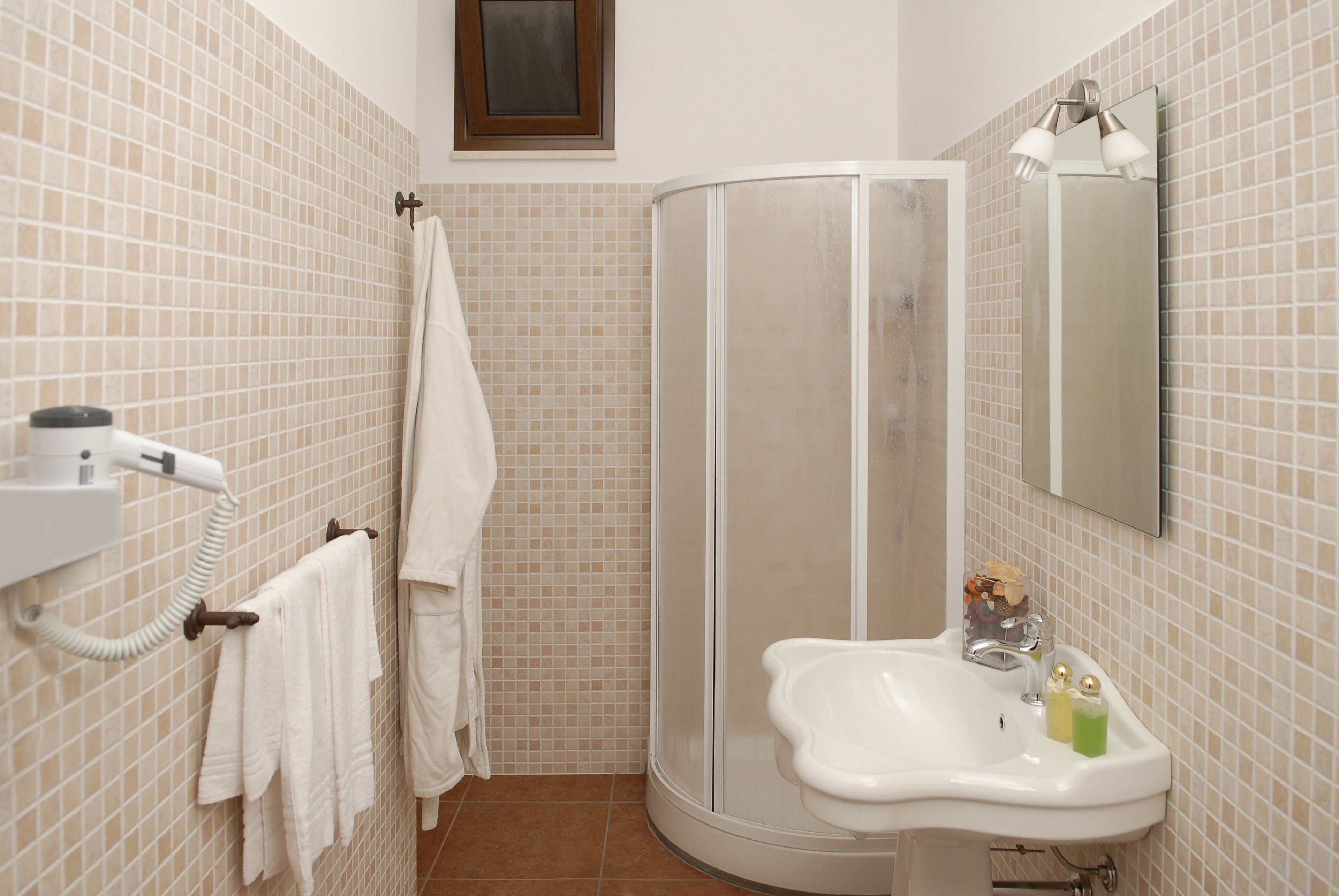 shower, free toiletries, hair dryer, bidet