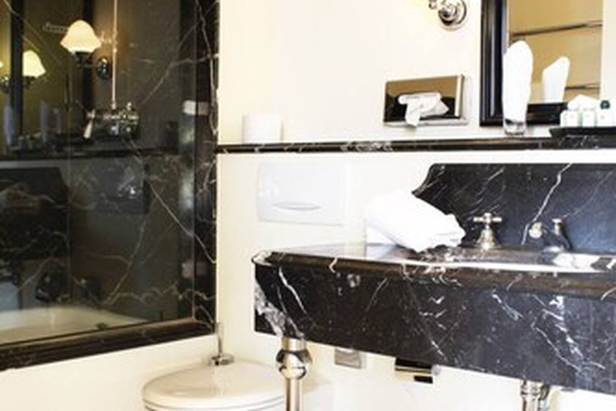 free toiletries, hair dryer, towels