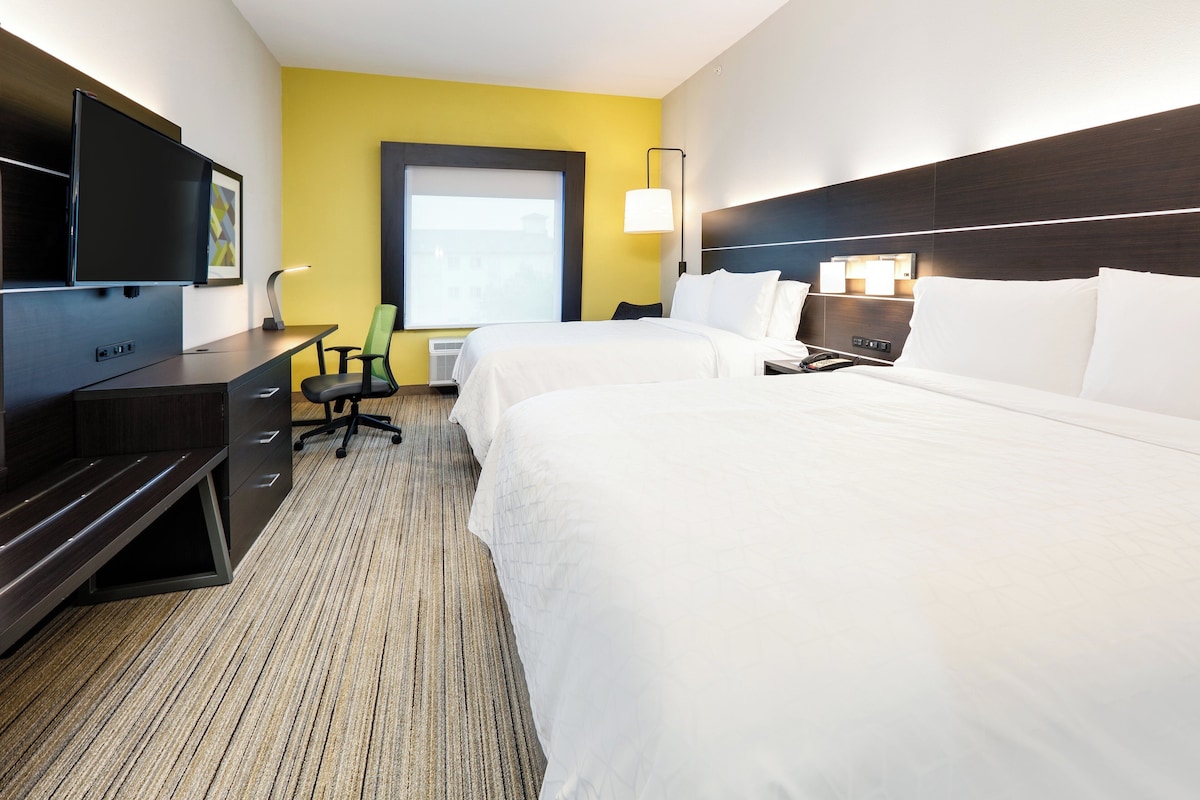 Standard Room, 2 Queen Beds | In-room safe, desk, blackout drapes, iron/ironing board