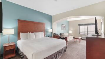 Desk, blackout drapes, iron/ironing board, free cribs/infant beds