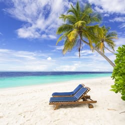 On the beach, scuba diving