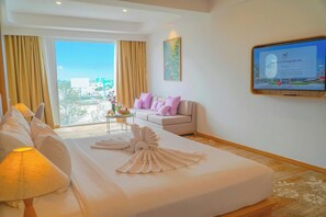 Premium Double Room, River View | Minibar, in-room safe, desk, blackout drapes