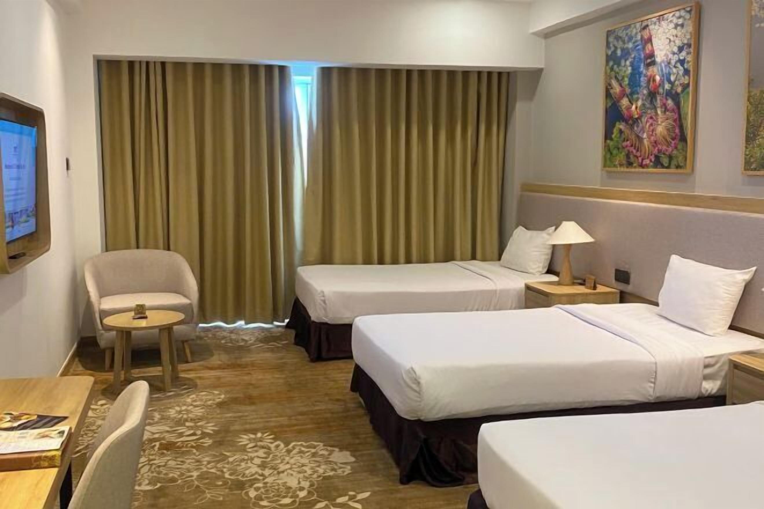 Minibar, coffres-forts dans les chambres, bureau, rideaux occultants