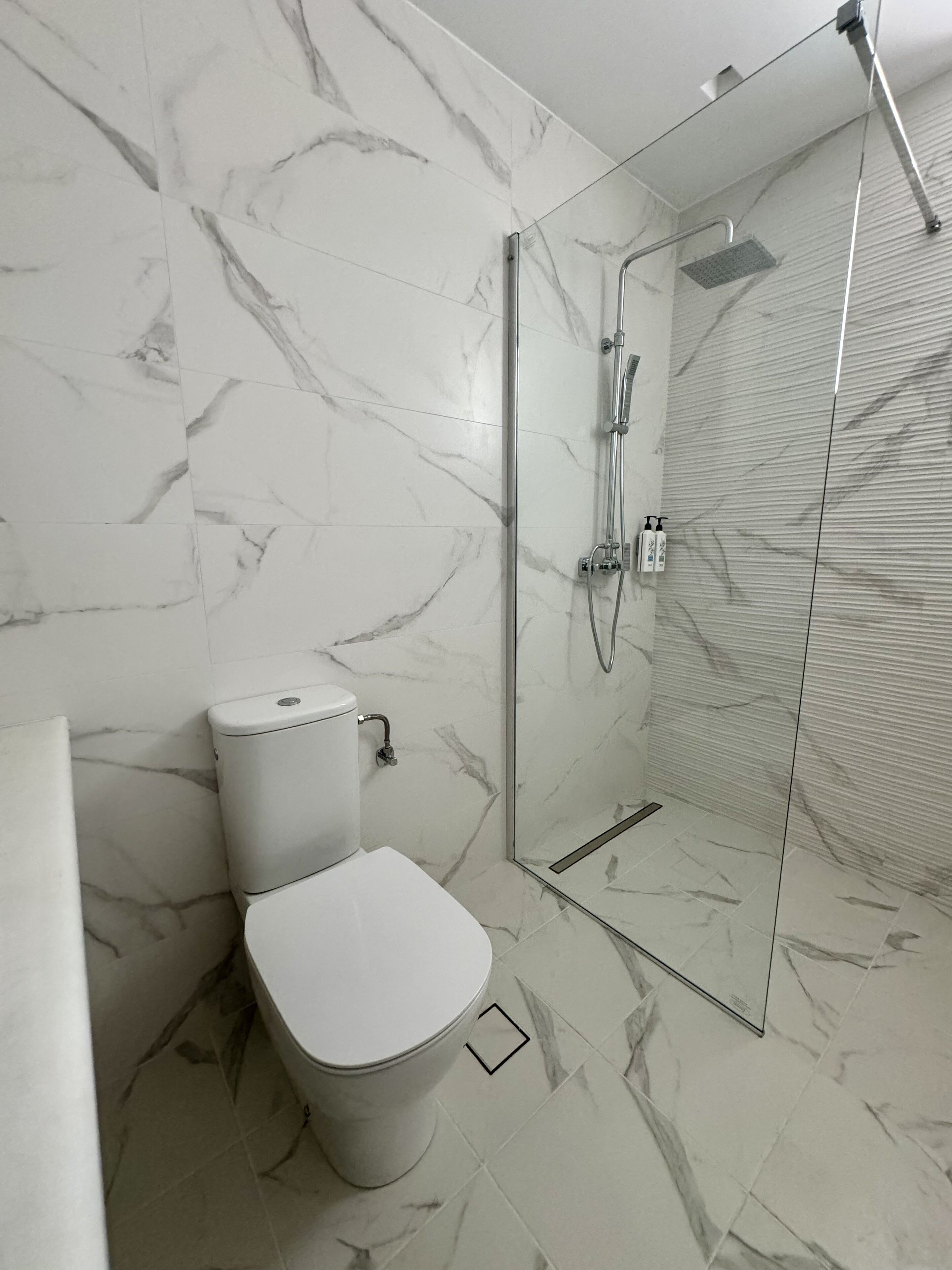 free toiletries, hair dryer, towels