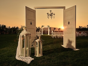 Outdoor wedding area