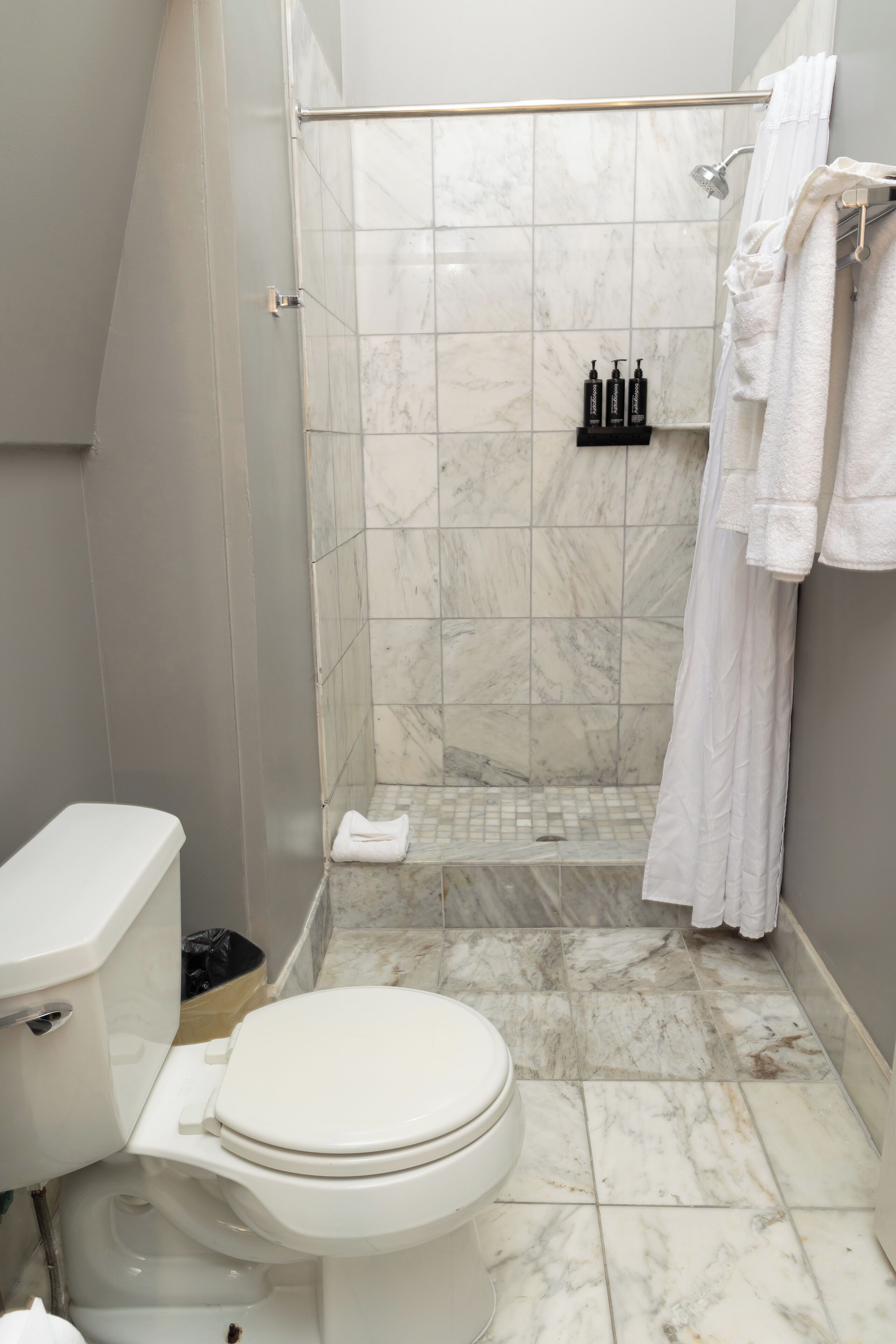 deluxe room, 1 king bed | bathroom | shower, free toiletries, hair dryer, towels