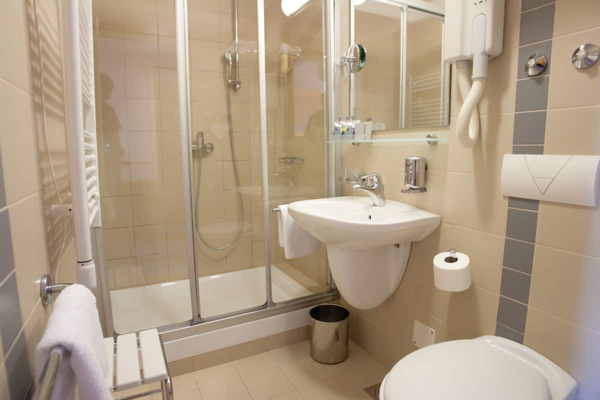 free toiletries, hair dryer, towels, soap