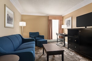 Executive Queen Apartment Suite | Living area | 50-inch TV with satellite channels
