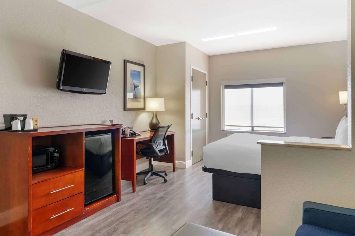 Suite, 1 kingsize bed, niet-roken | Luxe beddengoed, een bureau, een laptopwerkplek