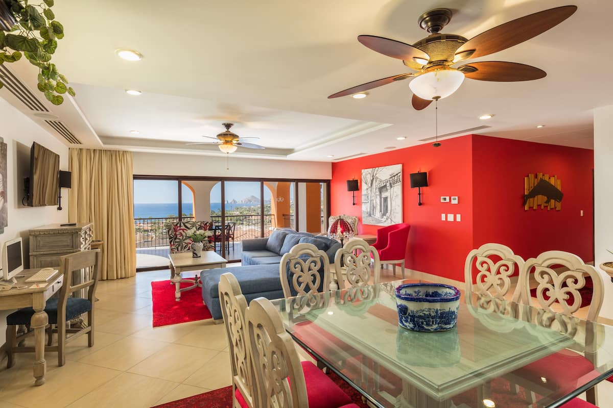 Deluxe Villa, 2 Bedrooms, Ocean View, Poolside | Living area | 50-inch plasma TV with digital channels, TV, DVD player