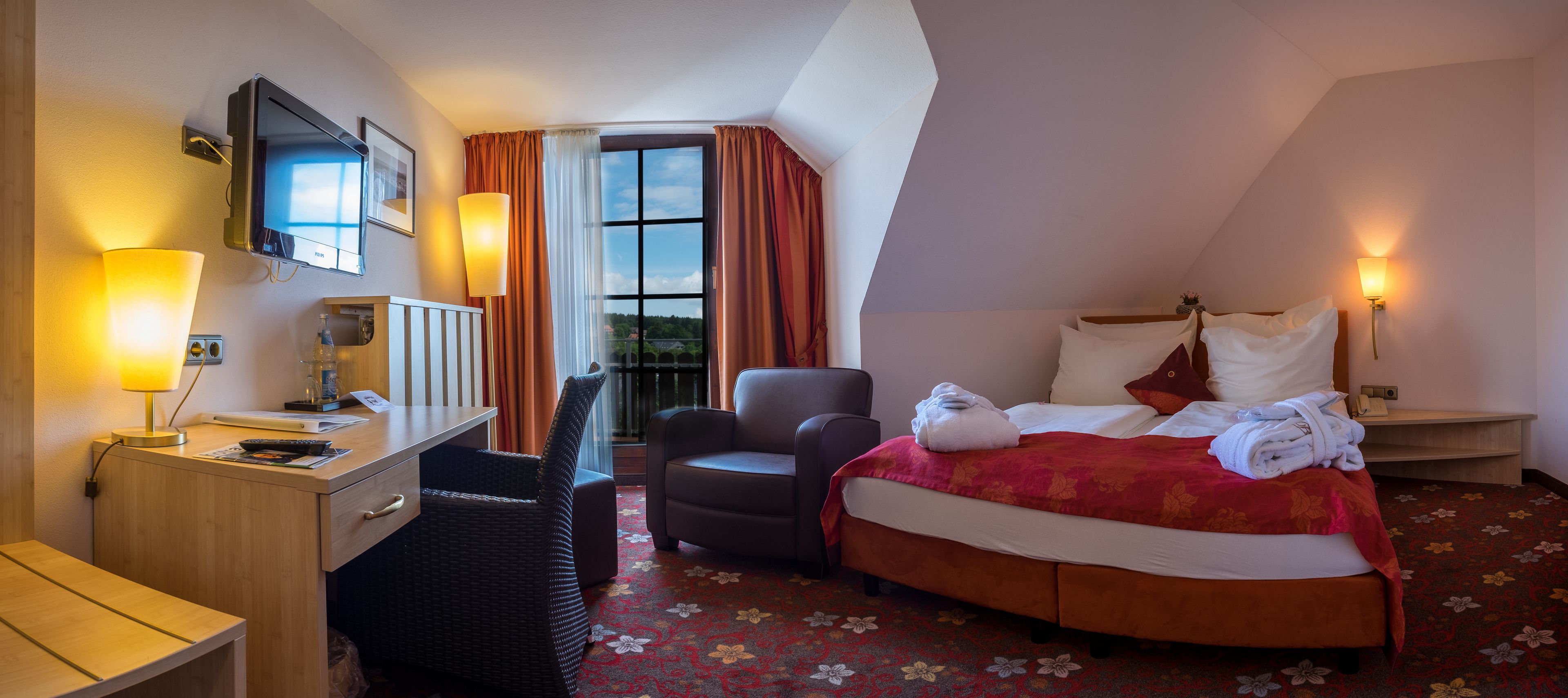 comfort double room | hypo-allergenic bedding, in-room safe, desk, blackout curtains