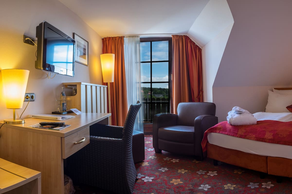 comfort double room | hypo-allergenic bedding, in-room safe, desk, blackout curtains