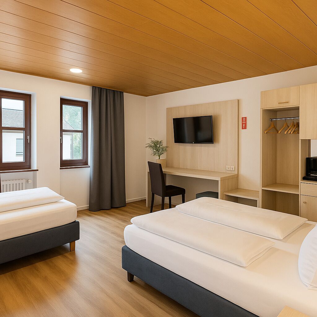 Standard Triple Room | In-room safe, desk, laptop workspace, blackout drapes