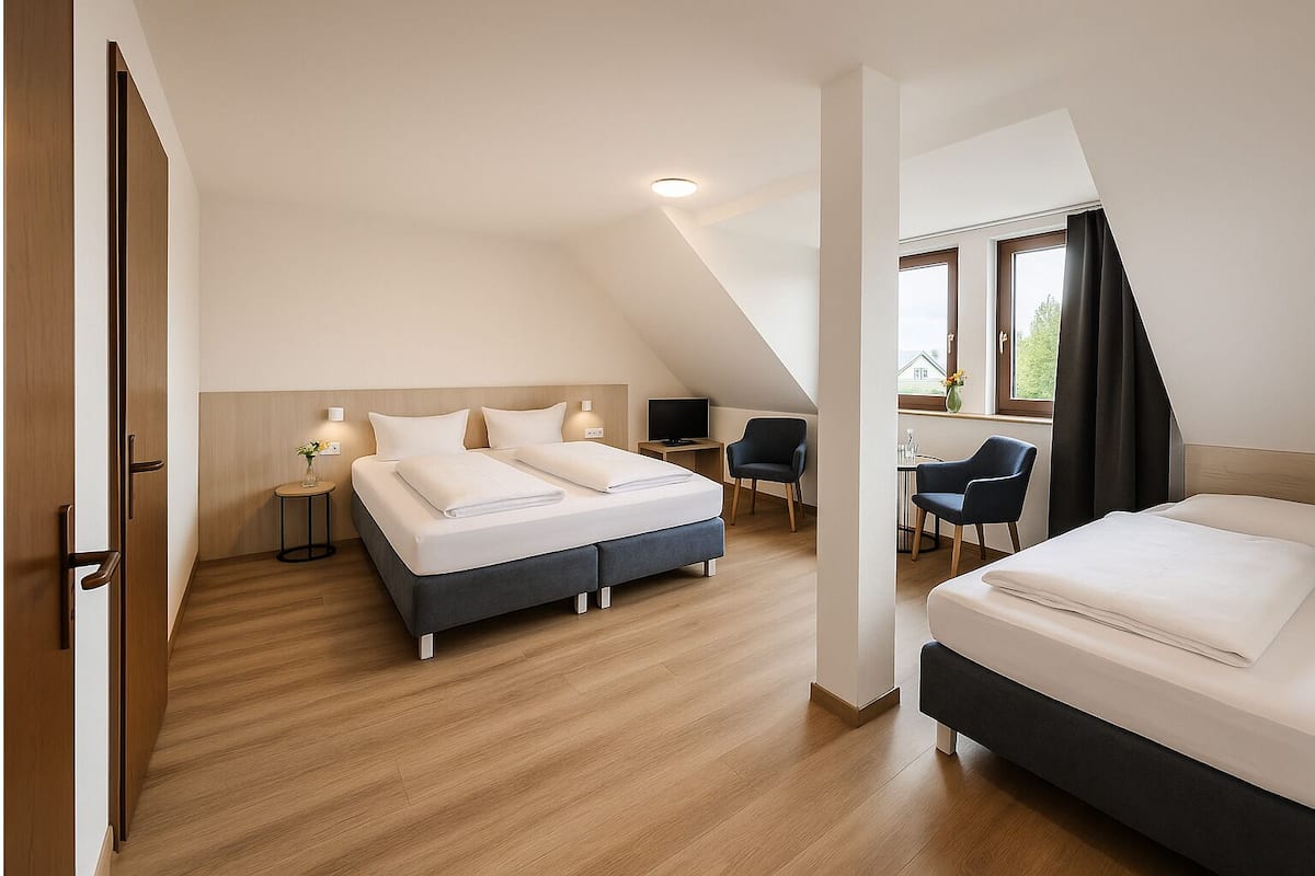 Familierom | Safe på rommet, skrivebord og skrivebord for bærbar PC