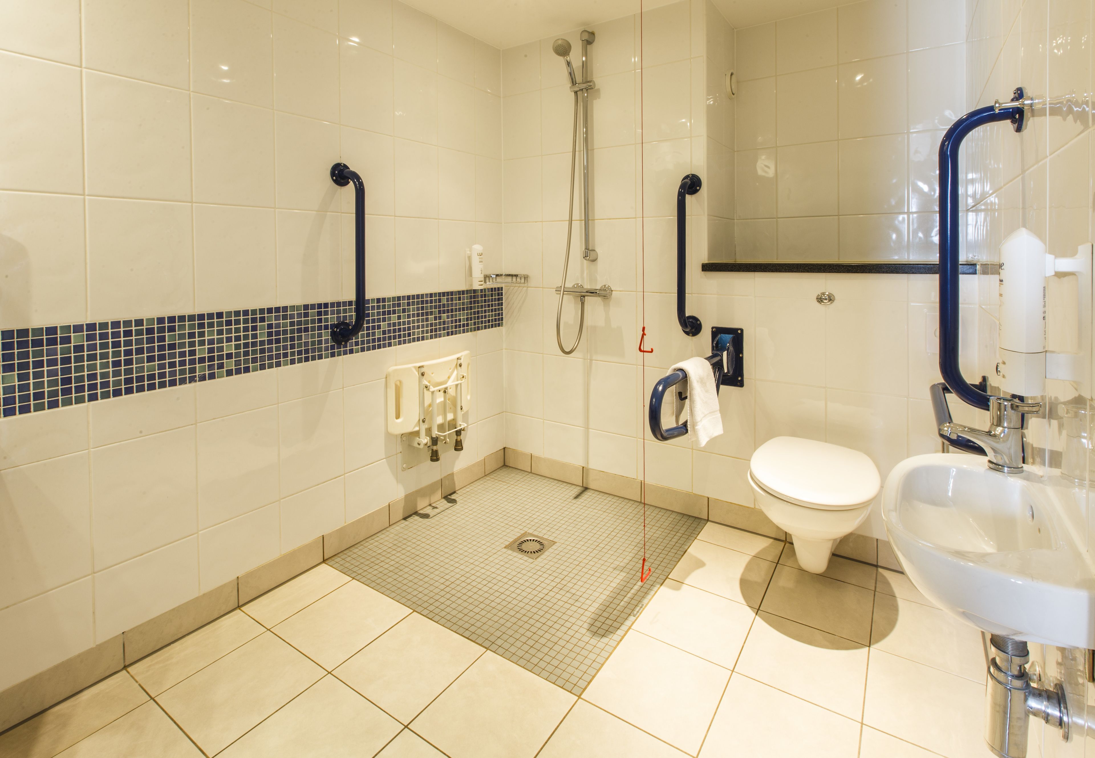 standard room, 1 double bed, accessible | bathroom | shower, hair dryer, towels