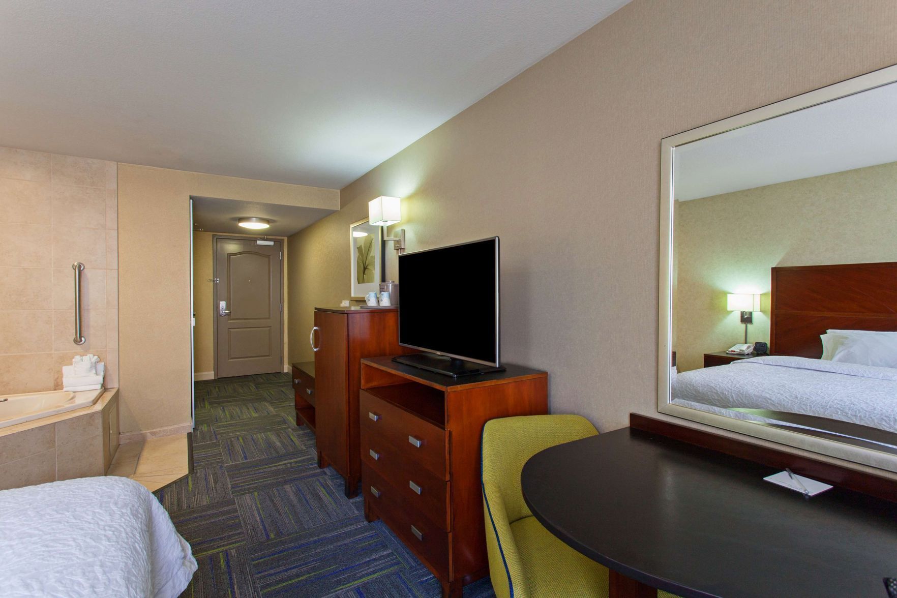 In-room safe, desk, iron/ironing board, free cribs/infant beds