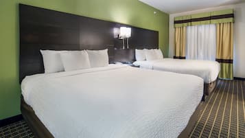 Standard Room, 2 Queen Beds, Non Smoking | Premium bedding, desk, iron/ironing board, cots/infant beds