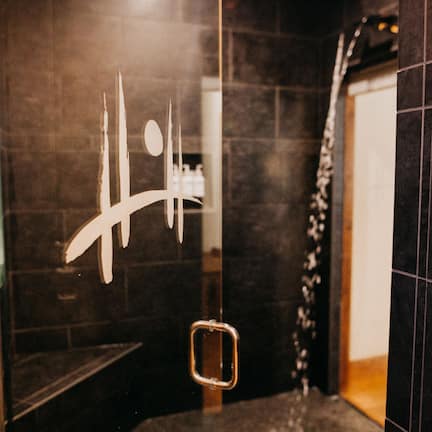 Serenity Cabin | Bathroom | Separate tub and shower, deep soaking tub, free toiletries, hair dryer