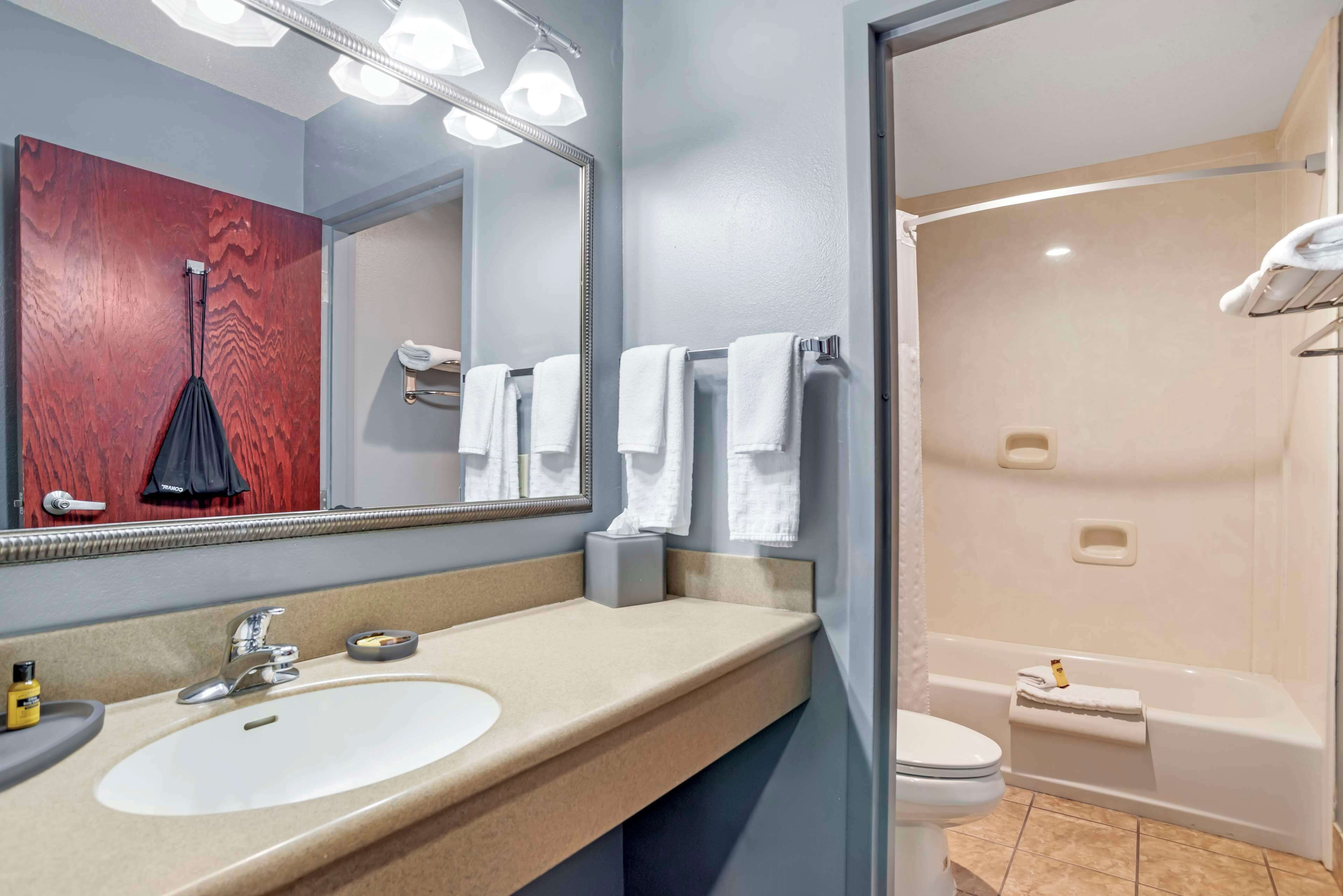 standard room, 1 king bed, non smoking, kitchenette | bathroom | rainfall showerhead, free toiletries, hair dryer, towels