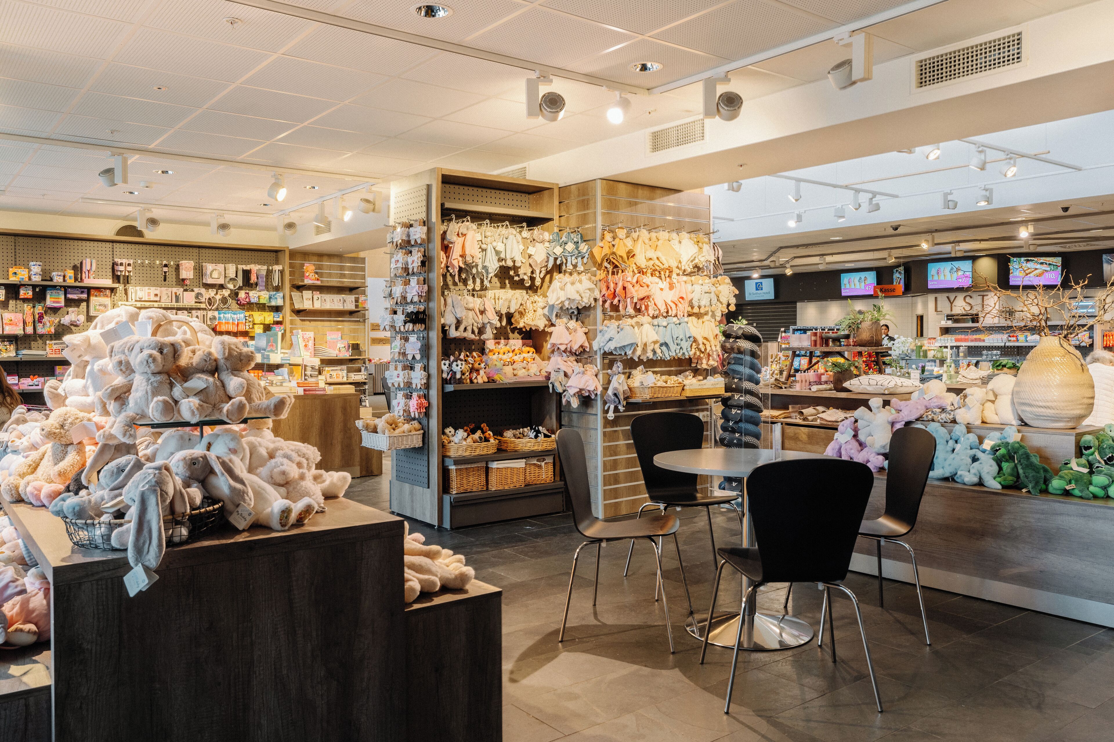 A store with various stuffed animals and toys on display.