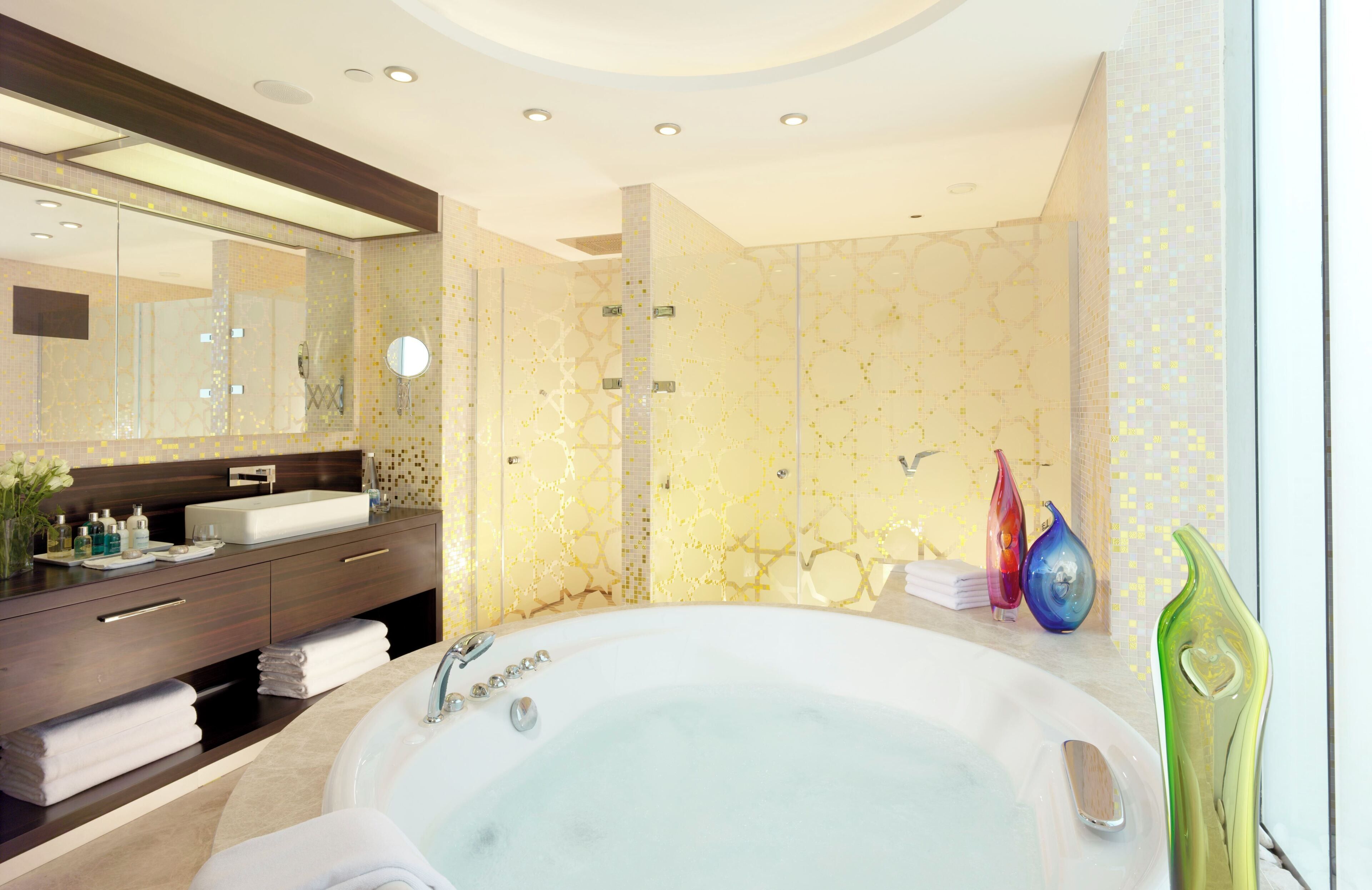 presidential suite, 1 king bed with sofa bed | bathroom | eco-friendly toiletries, hair dryer, bathrobes, slippers