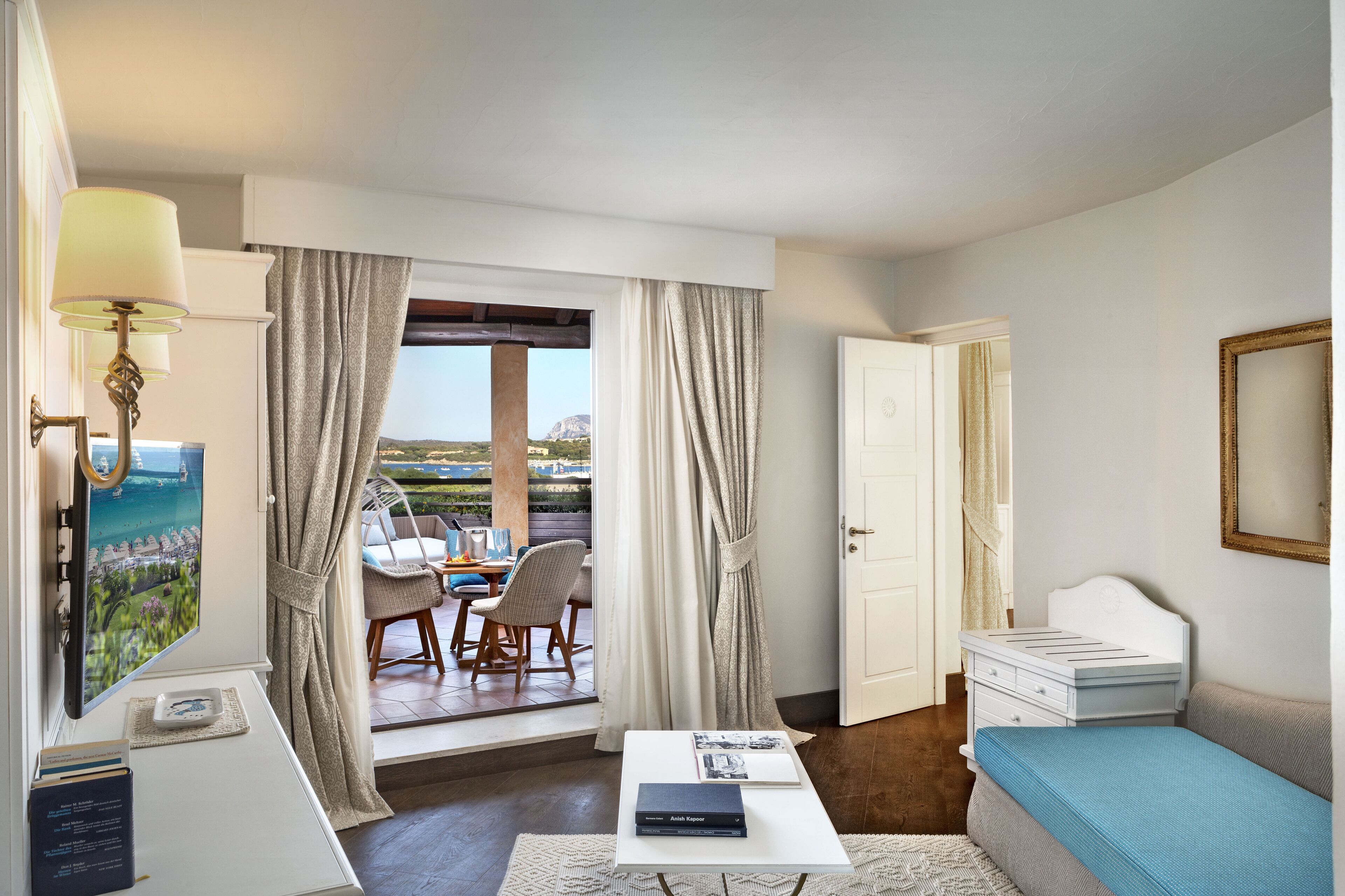 premium suite | living area | 32-inch lcd tv with satellite channels, tv, pay films