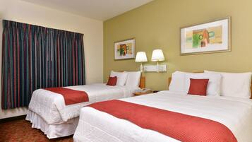 Blackout curtains, iron/ironing board, rollaway beds, free WiFi