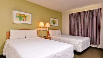 Blackout drapes, iron/ironing board, rollaway beds, free WiFi