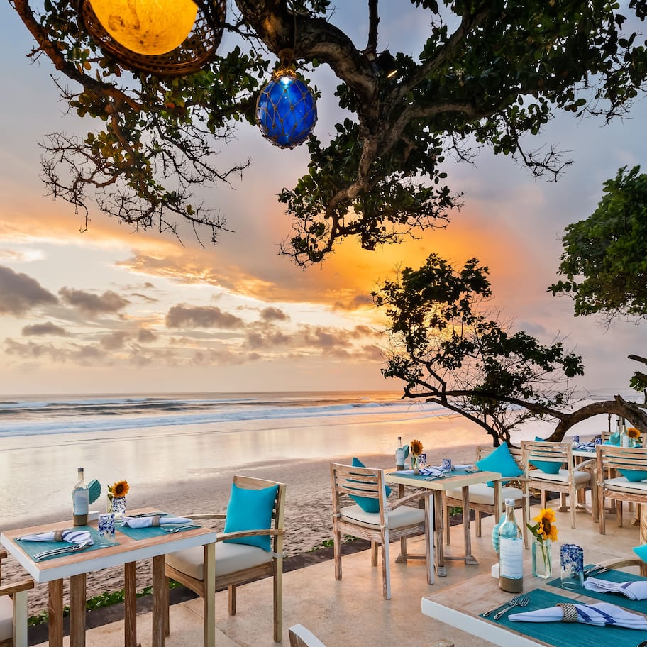 On the beach, white sand, beach bar