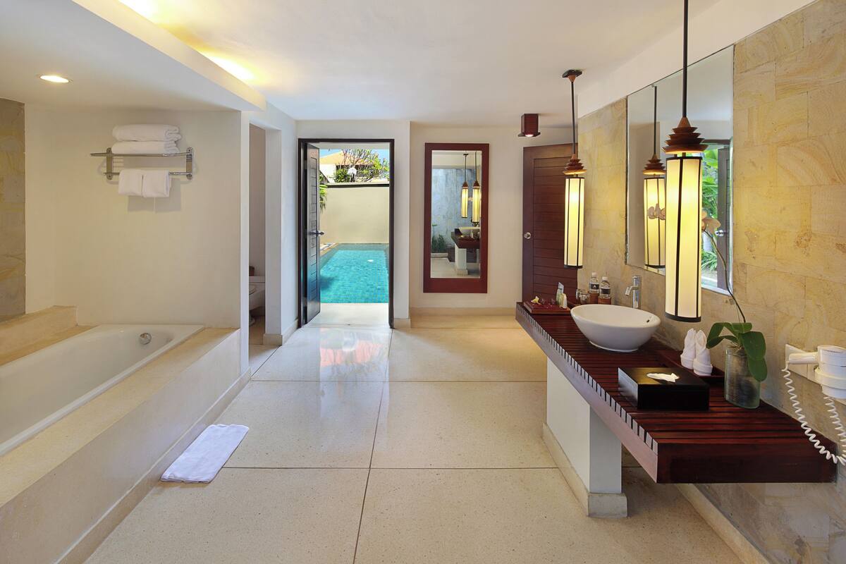 free toiletries, hair dryer, slippers, towels