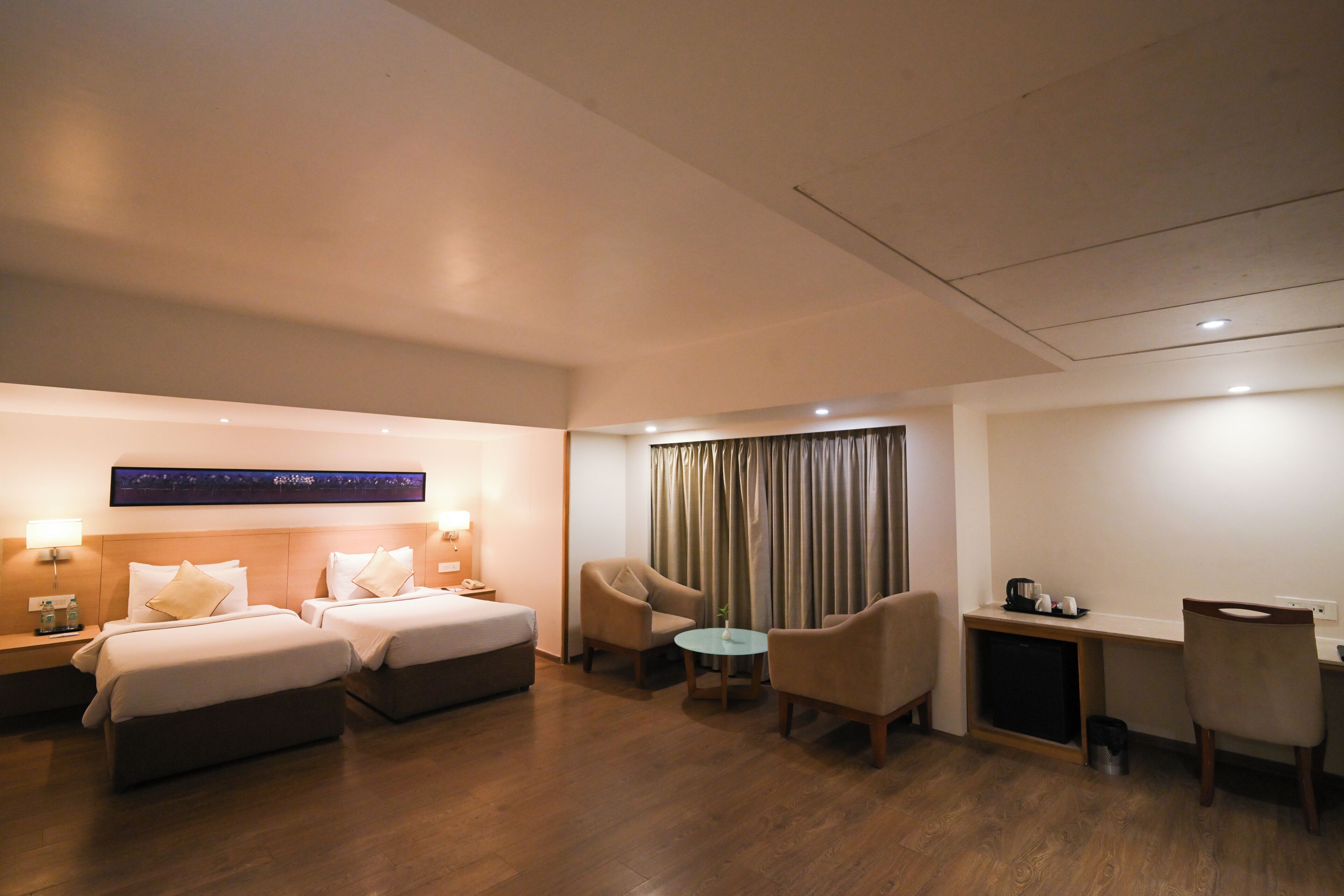 Deluxe Room, 2 Single Beds | Minibar, in-room safe, desk, blackout curtains