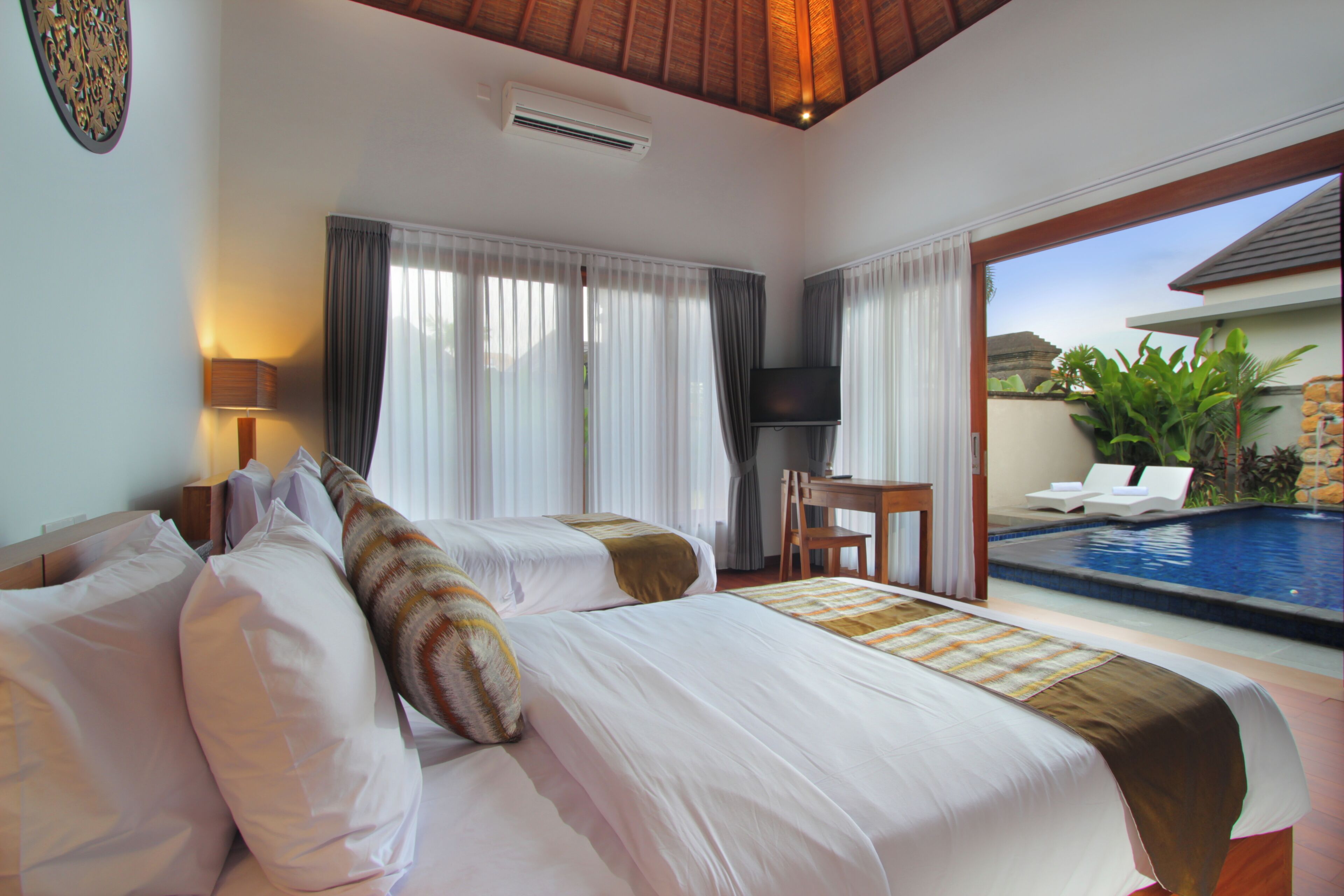 Villa, 2 Bedrooms, Private Pool | Minibar, in-room safe, desk, iron/ironing board