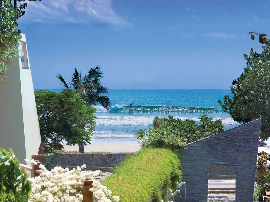 On the beach, white sand