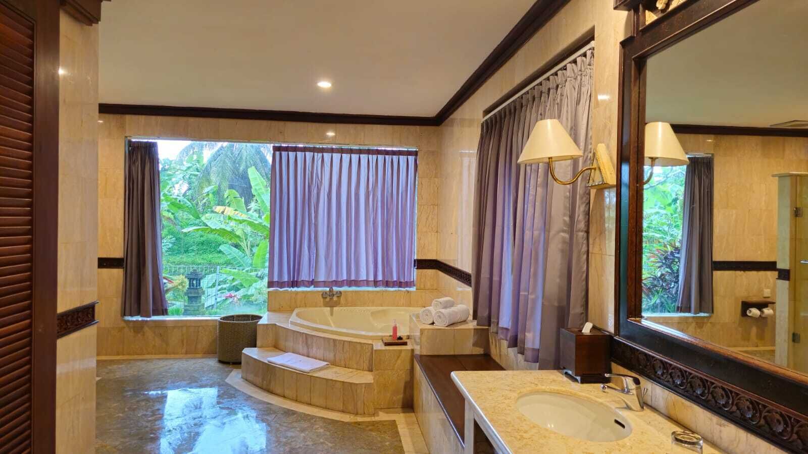 luxury suite | bathroom | separate bathtub and shower, deep-soaking bathtub, free toiletries