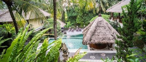 2 outdoor pools, open 7:00 AM to 8:00 PM, pool umbrellas, sun loungers