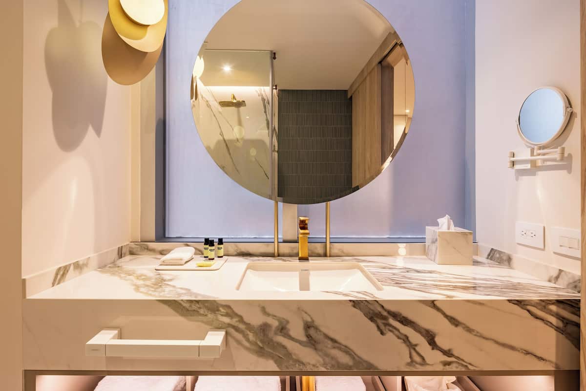 free toiletries, hair dryer, bathrobes, slippers