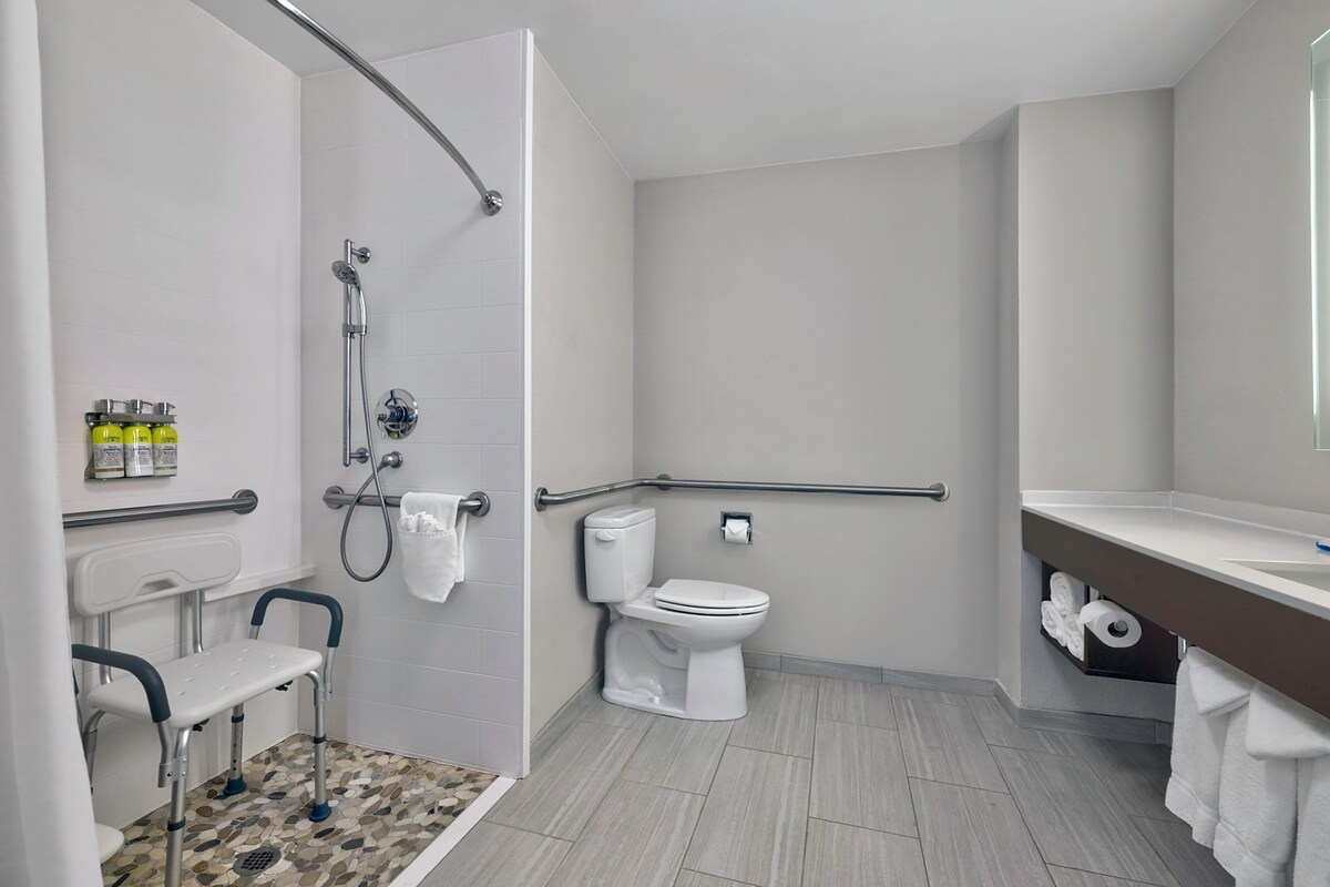 Suite, 1 King Bed, Accessible (Mobility, Roll-In Shower) | Premium bedding, in-room safe, desk, blackout curtains