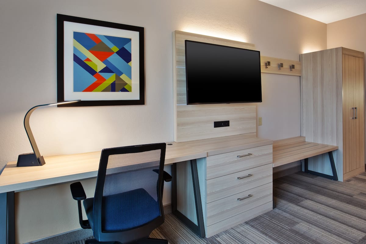 In-room safe, desk, laptop workspace, iron/ironing board