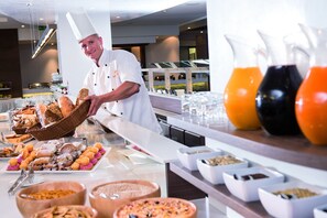Enjoy a wide range of freshly prepared dishes at our buffet, featuring pasta, salads, and more.