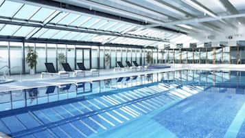 Indoor pool, open 6:00 AM to 9:30 PM, sun loungers