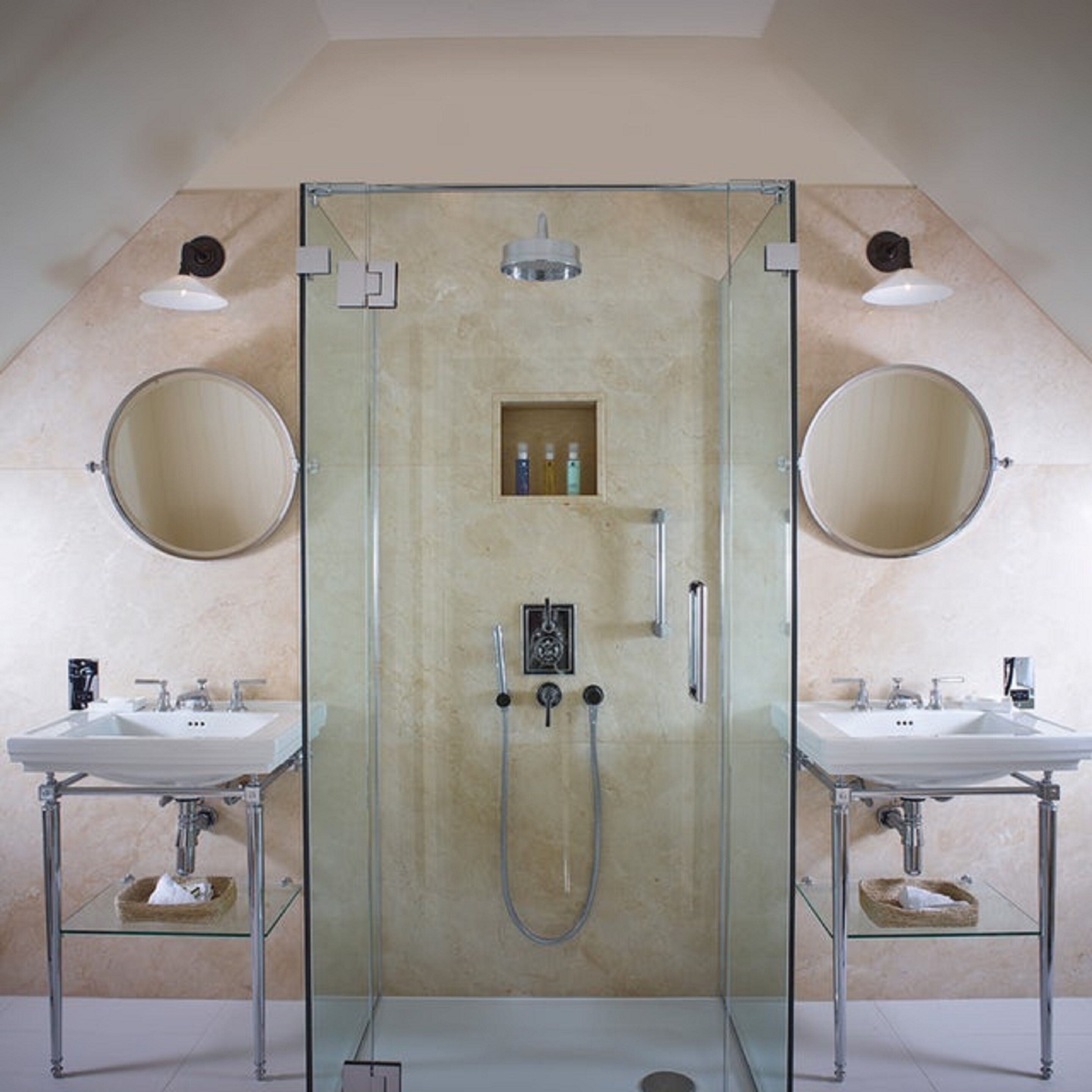 designer toiletries, hair dryer, bathrobes, slippers